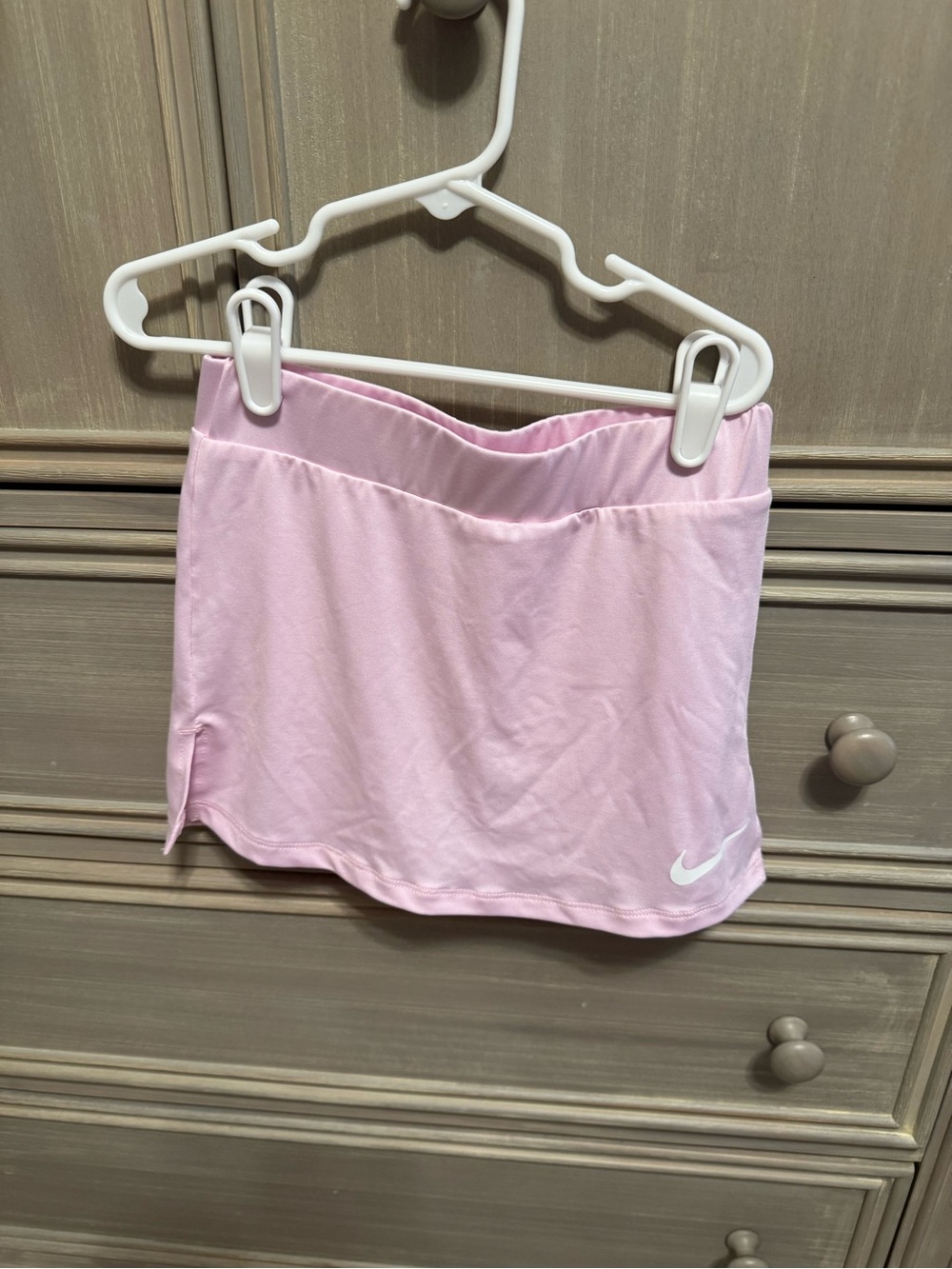 Nike Light Pink Girls' Athletic Skort with White Swoosh